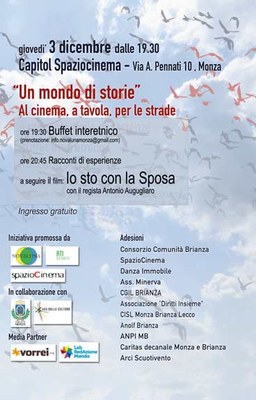 Al Capitol di Monza giovedì 3 dicembre ore 19.30 serata interetnica con l'associazione Novaluna