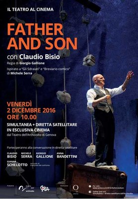 Father & son con Claudio Bisio in diretta satellitare lo spettacolo teatrale solo per le scuole