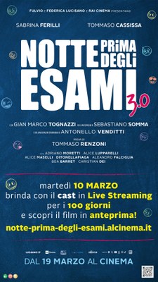 Anteprima NOTTE PRIMA DEGLI ESAMI 3.0 di Tommaso Renzoni | Brindisi con il cast in diretta per i 100 giorni dalla maturità
