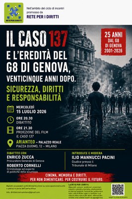 AriAnteo Palazzo Reale | IL CASO 137 di Dominik Moll, introduzione a cura di Rete per i Diritti 