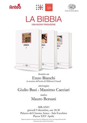 La Bibbia: una nuova traduzione. Incontro con Enzo Bianchi