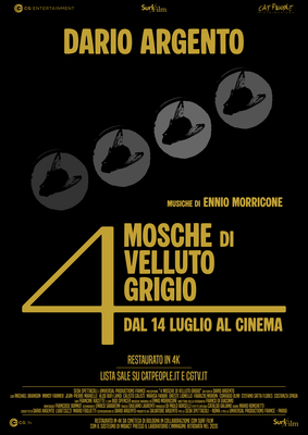 QUATTRO MOSCHE DI VELLUTO GRIGIO di Dario Argento restaurato in 4K | Introduce la proiezione il distributore Alessandro Tavola