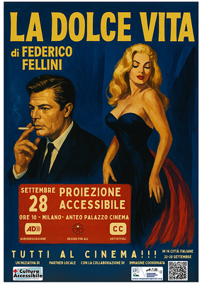 TUTTI AL CINEMA!!! Proiezione accessibile di LA DOLCE VITA di Federico Fellini per il 65° anniversario