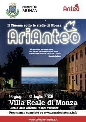 AriAnteo Villa Reale 2025, il cinema sotto le stelle di Monza