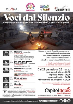 VOCI DAL SILENZIO | Cinque appuntamenti per dar voce a storie di popolazioni oppresse